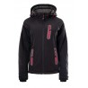 Blouson Softshell Femme imperméable doublé molleton Noir/Fuchsia
