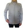 Veste homme bi-matière en maille chinée et doudoune matelassée Gris clair 