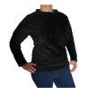 Pull polaire femme noir maille gaufrée 