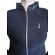 Veste polaire unie noire bi-matière