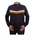 Sweat zippé outdoor homme Marine/blanc/camel