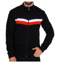 Sweat zippé outdoor homme Noir/blanc/Rouge