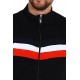 Sweat zippé outdoor homme Noir/blanc/Rouge