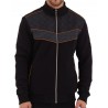 Veste homme outdoor bi-matière matelassée noir/Gris