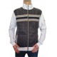 Veste homme outdoor bi-matière matelassée blanc et marine