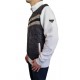 Veste homme outdoor bi-matière matelassée blanc et marine