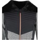 Veste hybride multi-matières femme avec col fausse fourrure , zips cuivrés