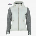 Veste Tri-matières femme Blanche capuche amovible