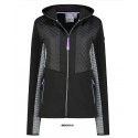 Veste outdoor à capuche, multi- matière femme Noir