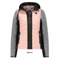 Veste femme doudoune et polarshell  Noir et Rose poudré