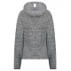 Veste outdoor à capuche, effet capitonné,manches chinées gris/blanc