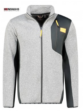 Veste polaire bi-matière chinée /polarshell Homme gris clair GEONORWAY