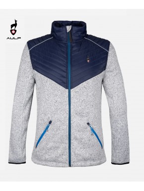 Veste polaire hybride AULP homme , matelassée/ chinée Homme gris clair/marine                     