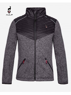 Veste polaire hybride AULP homme , matelassée/ chinée Homme Noir